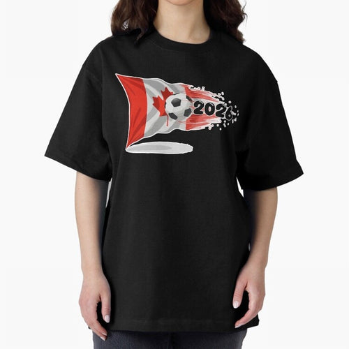 2026 Soccer World Cup Canada Flag T-Shirt | Dynamic Football Fan Tee Oversized T-Shirt Bring Retro Soccer Energy to the FIFA World Cup 2026 USA Canada Mexico Journey through Messi, CR7 and Mbappe Highlights, Portugal, Spain and Germany Pride,