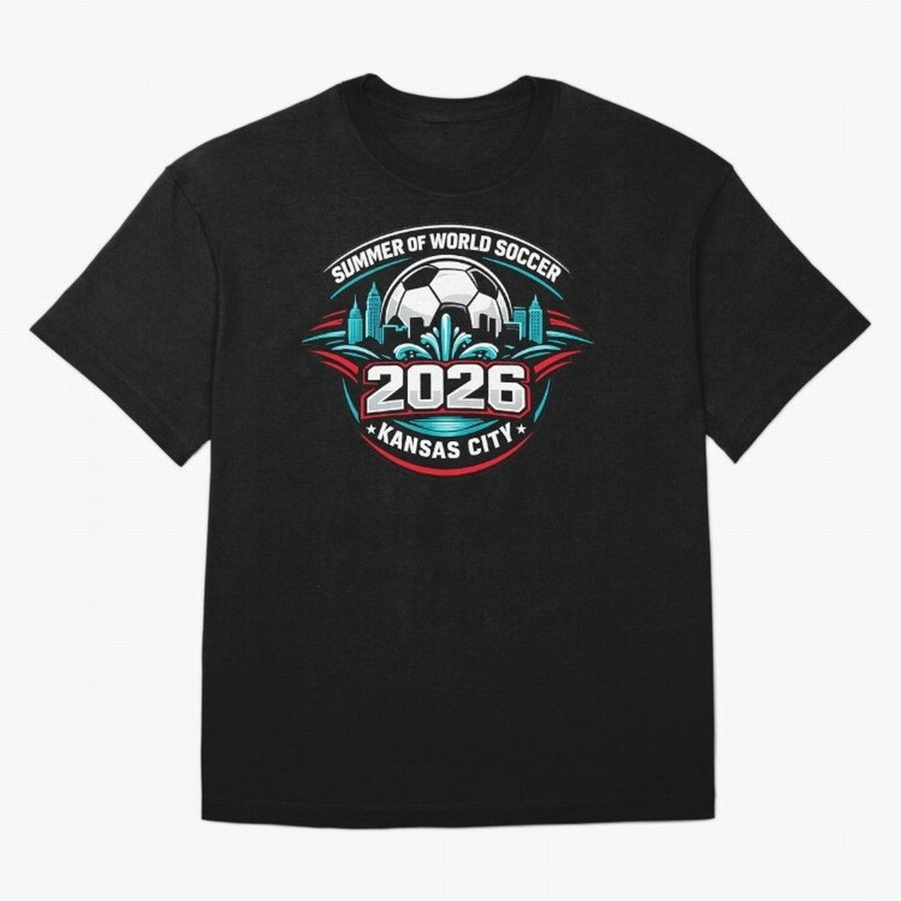 World Soccer Tournament Cup 2026 Kansas City Oversized T-Shirt Show Championship Spirit for FIFA World Cup 2026 USA Canada Mexico for Fans of Cristiano Ronaldo, Haaland and CR7 and Portugal, Spain and Germany, Bringing Stadium Memories, Football