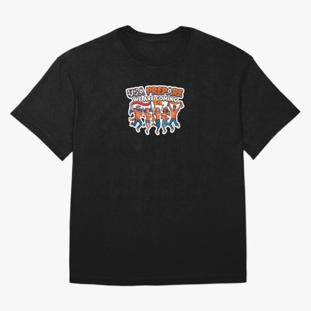 Netherlands Soccer Fans 2026 Sticker We Are Coming Oversized T-Shirt Feel FIFA World Cup 2026 USA Canada Mexico Spirit, Driven by Brazil, Haaland, Retro Football Energy, Iconic Rivalries, Trophy Chase Drama and Stadium Atmosphere; Ideal for Fans