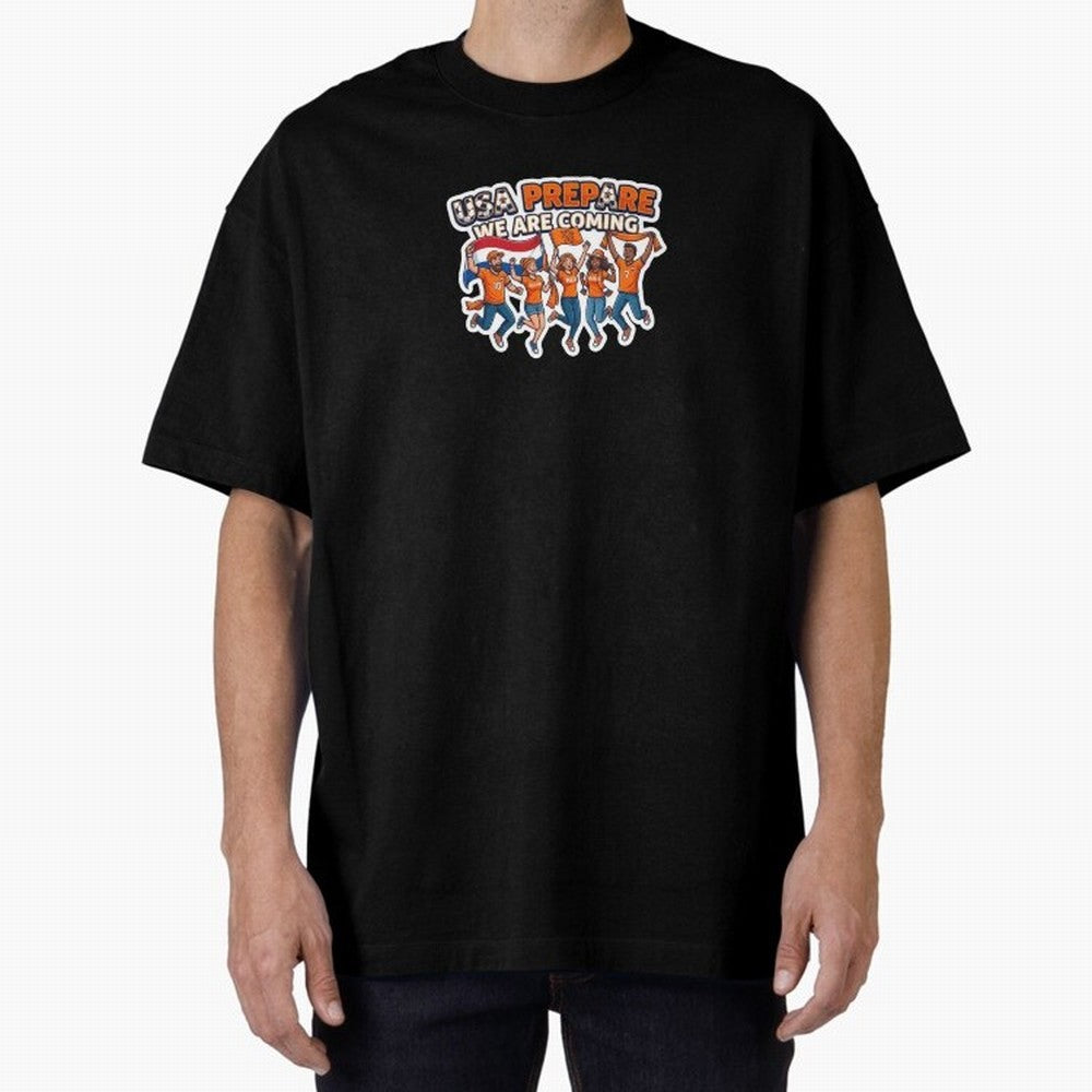 Netherlands Soccer Fans 2026 Sticker We Are Coming Oversized T-Shirt Feel FIFA World Cup 2026 USA Canada Mexico Spirit, Driven by Brazil, Haaland, Retro Football Energy, Iconic Rivalries, Trophy Chase Drama and Stadium Atmosphere; Ideal for Fans