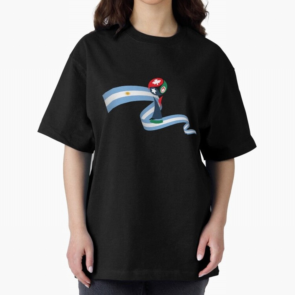 World Cup 2026 Team Argentina Oversized T-Shirt Show Fan Pride Across Global Football Passion for FIFA World Cup 2026 Group Stage, Featuring Neymar, Argentina, France and Brazil, Champion Mindset, Group Stage Buzz, Knockout Tension and Passionate