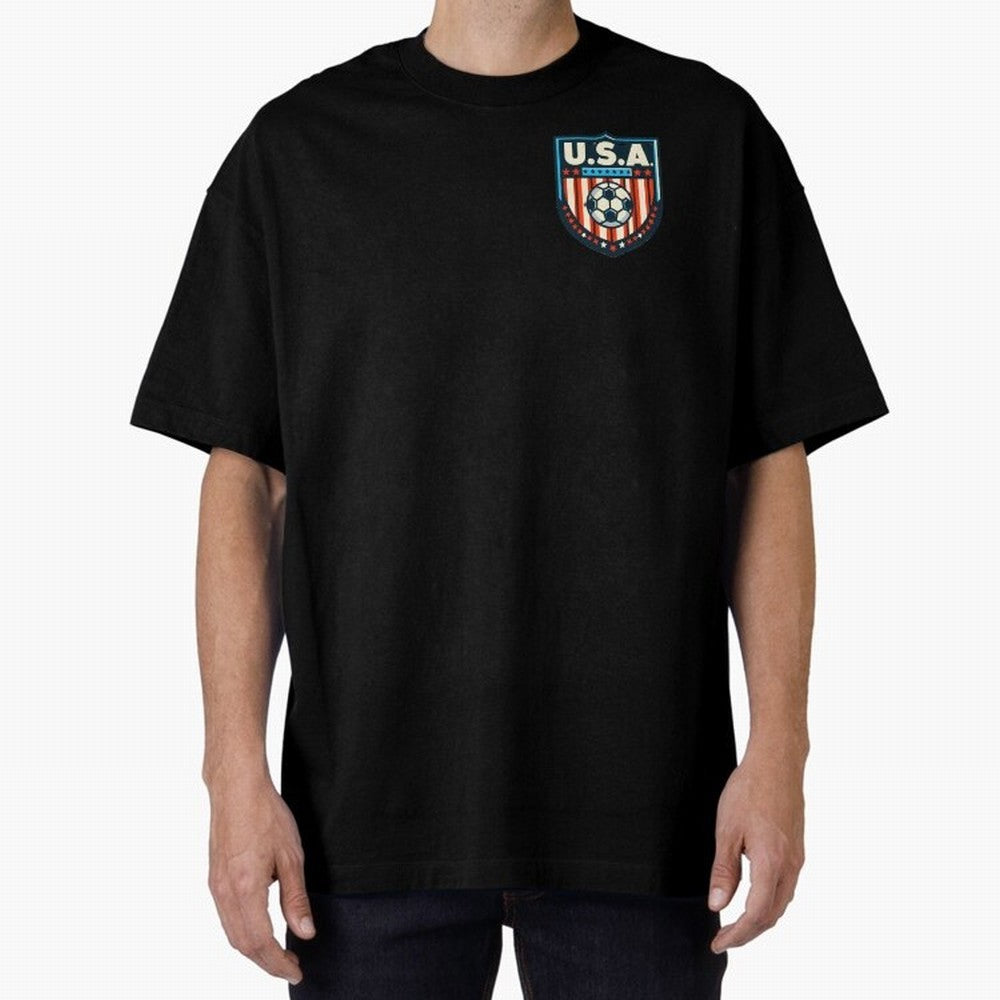 U.S.A Retro Style World Cup 2026 Oversized T-Shirt Honor the Football Icons of Match Day Hype around FIFA World Cup 2026 Group Stage, CR7 and Messi, Argentina and Brazil, Supporter Pride, Iconic Celebrations, Legendary Names and Global Match Day