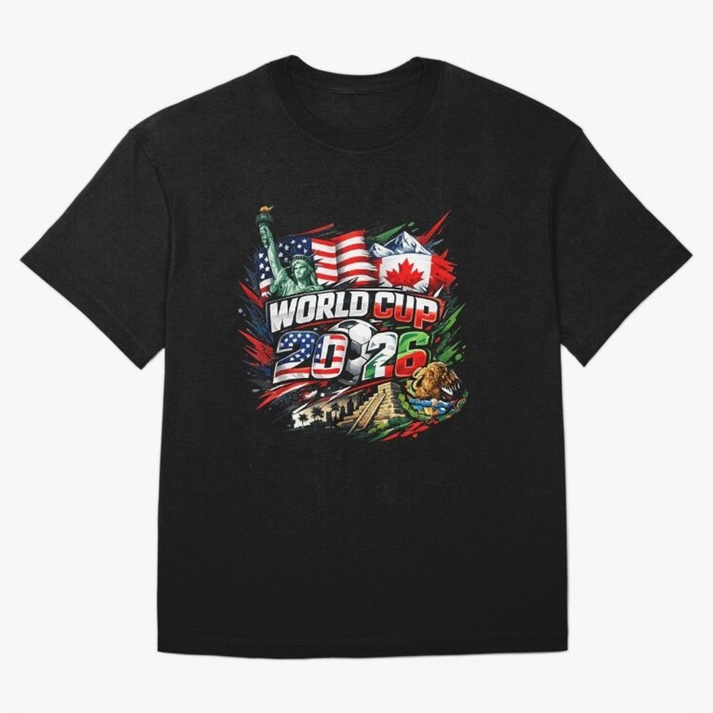 2026 North America Football Championship Oversized T-Shirt Capture FIFA World Cup 2026 USA Canada Mexico Filled with Mbappe, Spain and Netherlands Energy, Supporter Pride, Iconic Celebrations, Legendary Names and Global Match Day Energy; Ideal for